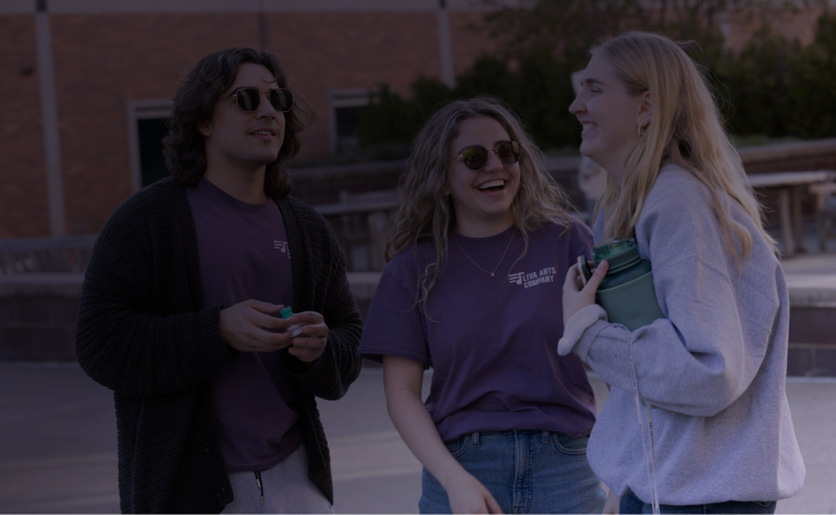 Students walking across campus
